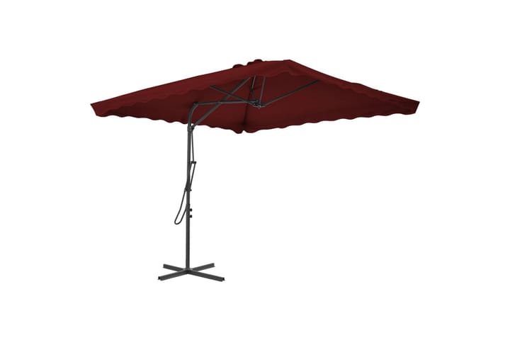 Aurinkovarjo terästangolla viininpunainen 250x250x230 cm - Punainen - Aurinkovarjo