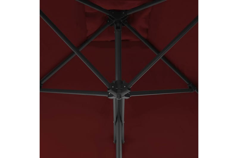Aurinkovarjo terästangolla viininpunainen 250x250x230 cm - Punainen - Puutarhakalusteet - Aurinkosuoja - Aurinkovarjo