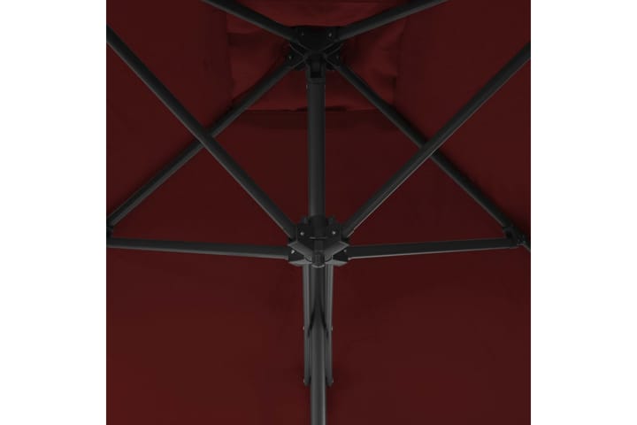 Aurinkovarjo terästangolla viininpunainen 300x230 cm - Aurinkovarjo