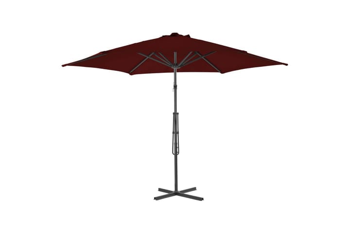 Aurinkovarjo terästangolla viininpunainen 300x230 cm - Aurinkovarjo