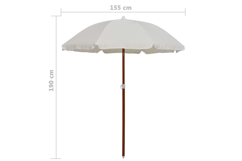 Aurinkovarjo terästanko 180 cm hiekka - Puutarhakalusteet - Aurinkosuoja - Aurinkovarjo