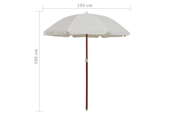 Aurinkovarjo terästanko 180 cm hiekka - Aurinkovarjo