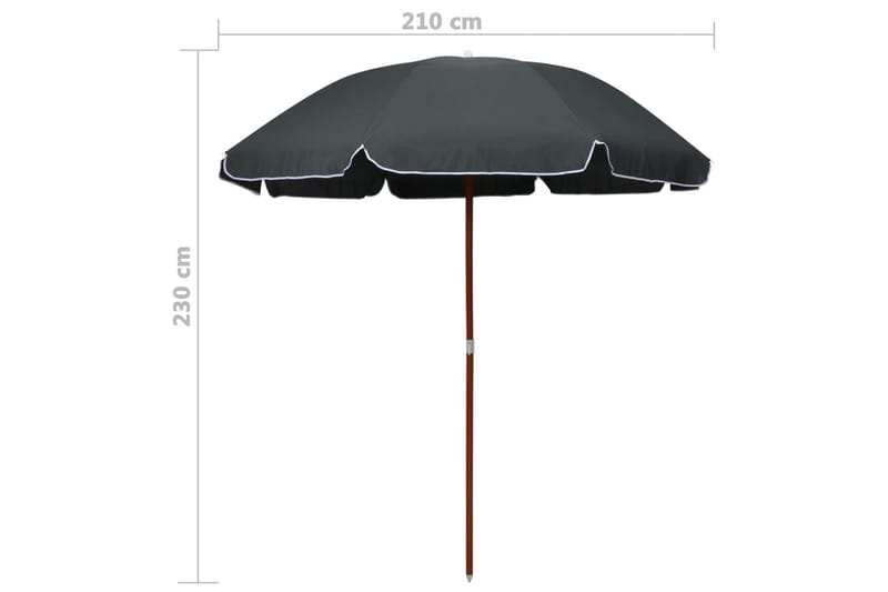 Aurinkovarjo terästanko 240 cm antrasiitti - Puutarhakalusteet - Aurinkosuoja - Aurinkovarjo