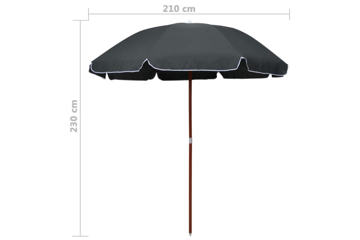 Aurinkovarjo terästanko 240 cm antrasiitti - Aurinkovarjo
