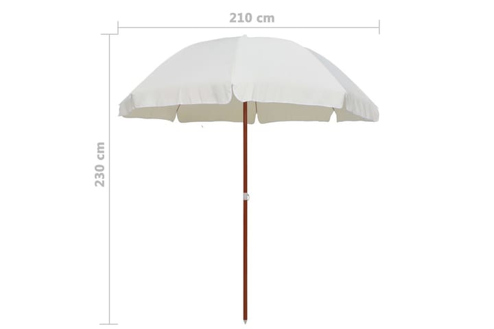Aurinkovarjo terästanko 240 cm hiekka - Aurinkovarjo