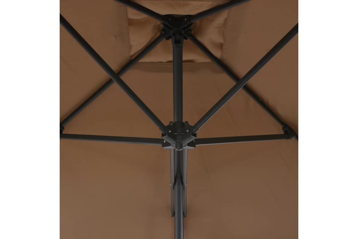 Aurinkovarjo terästanko 250x250 cm harmaanruskea - Ruskea - Aurinkovarjo