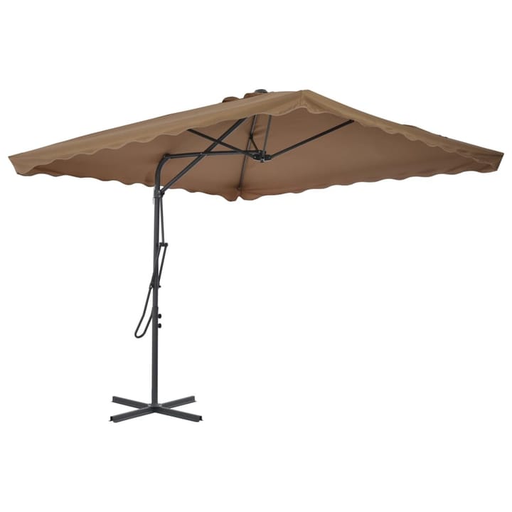 Aurinkovarjo terästanko 250x250 cm harmaanruskea - Ruskea - Aurinkovarjo