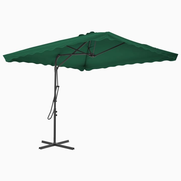 Aurinkovarjo terästanko 250x250 cm vihreä - Vihreä - Aurinkovarjo