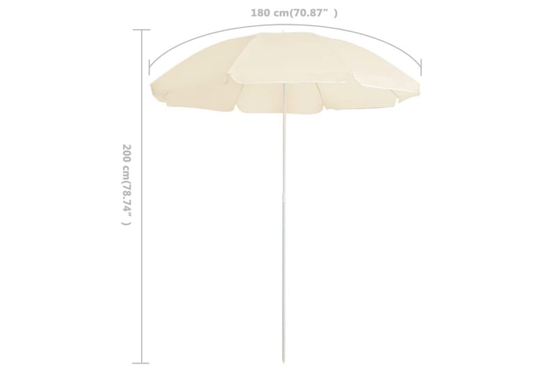 Aurinkovarjo terästanko hiekka 180 cm - Beige - Puutarhakalusteet - Aurinkosuoja - Aurinkovarjo