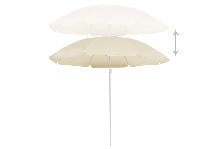 Aurinkovarjo terästanko hiekka 180 cm - Aurinkovarjo