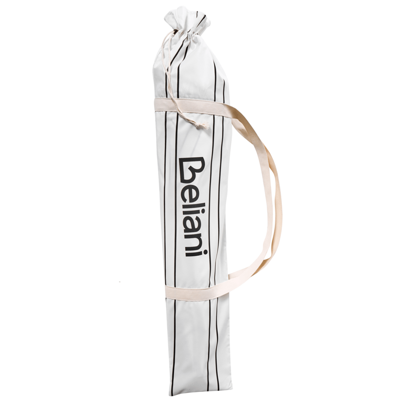 Aurinkovarjo ulos 155 cm Mondello - valkoinen/musta - Puutarhakalusteet - Aurinkosuoja - Aurinkovarjo - Rantavarjo