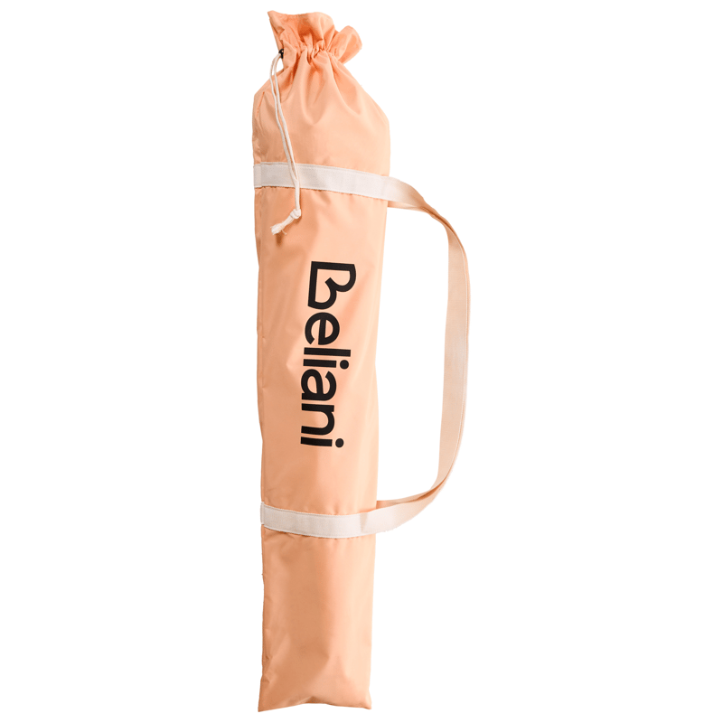 Aurinkovarjo ulos 155 cm Mondello - valkoinen/oranssi - Puutarhakalusteet - Aurinkosuoja - Aurinkovarjo - Rantavarjo