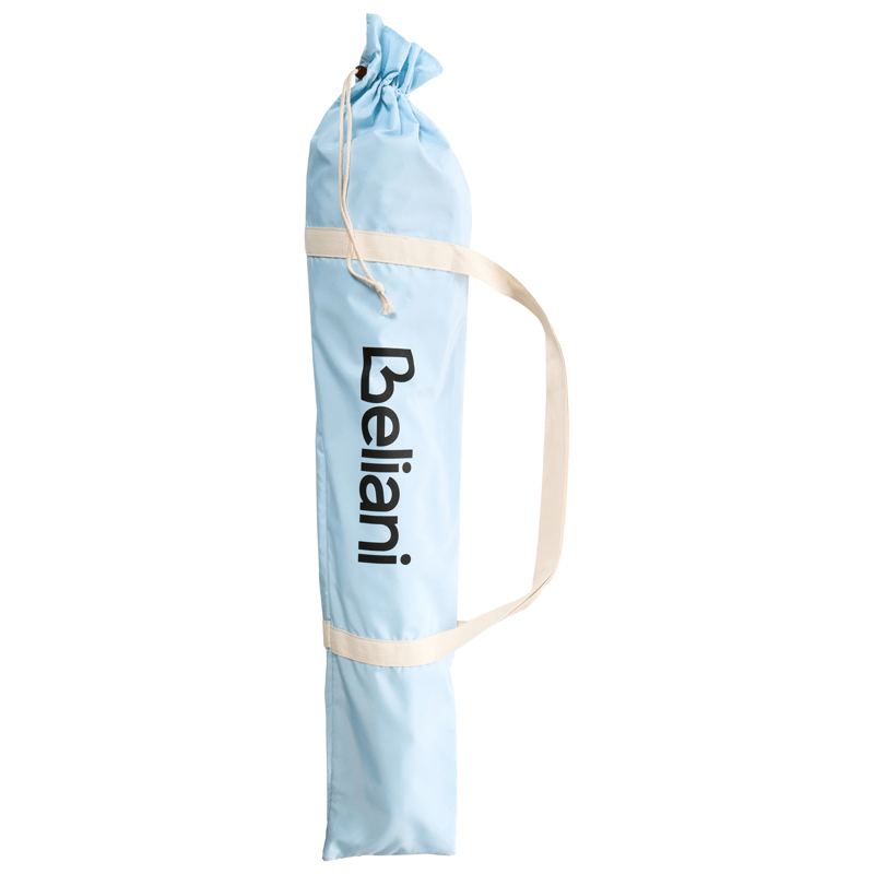 Aurinkovarjo ulos 155 cm Mondello - valkoinen/sininen - Puutarhakalusteet - Aurinkosuoja - Aurinkovarjo - Rantavarjo