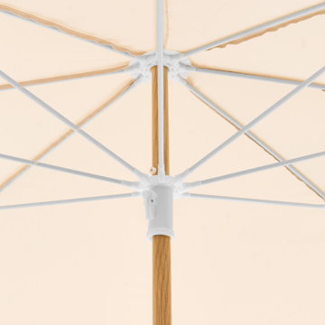 Aurinkovarjo ulos 232 cm Sestriere - beige/valkoinen/ruskea - Puutarhakalusteet - Aurinkosuoja - Aurinkovarjo - Parvekevarjo