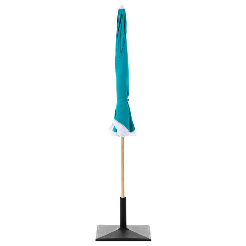 Aurinkovarjo ulos 232 cm Sestriere - sininen/valkoinen/ruskea - Puutarhakalusteet - Aurinkosuoja - Aurinkovarjo - Parvekevarjo