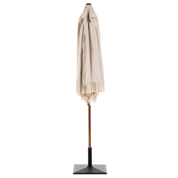 Aurinkovarjo ulos 258 cm Murasa - beige/ruskea - Puutarhakalusteet - Aurinkosuoja - Aurinkovarjo - Parvekevarjo