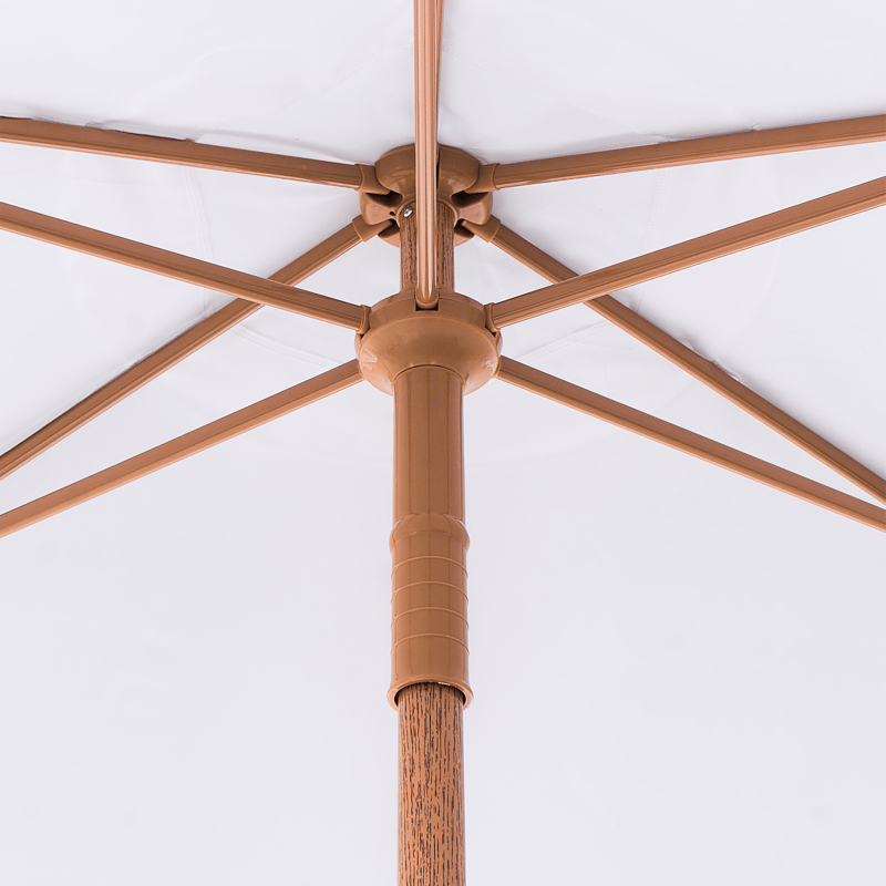 Aurinkovarjo ulos 258 cm Murasa - valkoinen/ruskea - Puutarhakalusteet - Aurinkosuoja - Aurinkovarjo - Parvekevarjo