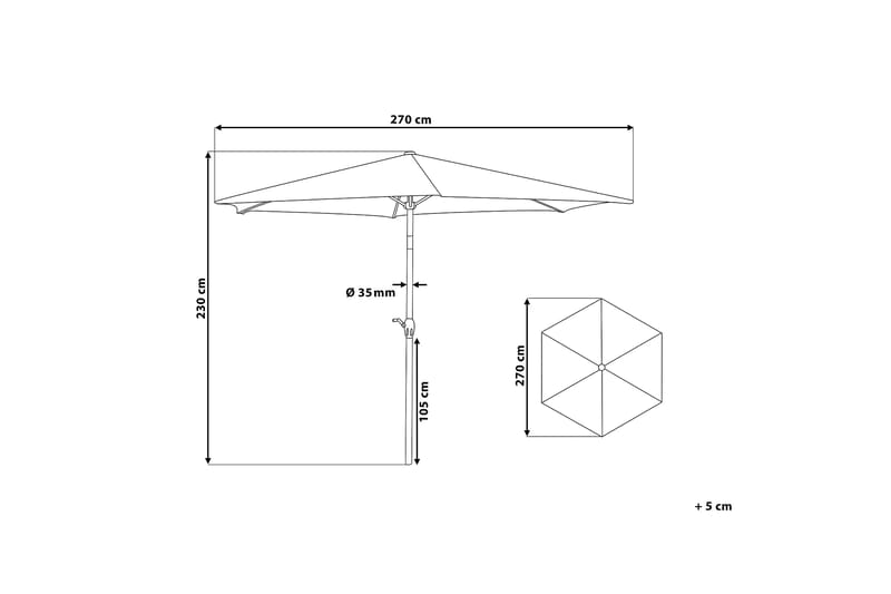 Aurinkovarjo Varese 230 cm - Puutarhakalusteet - Aurinkosuoja - Aurinkovarjo
