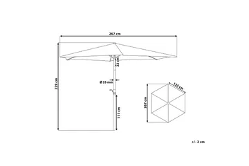 Aurinkovarjo Varese 230 cm - Puutarhakalusteet - Aurinkosuoja - Aurinkovarjo - Parvekevarjo