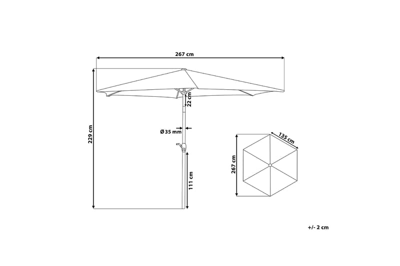 Aurinkovarjo Varese 230 cm - Puutarhakalusteet - Aurinkosuoja - Aurinkovarjo