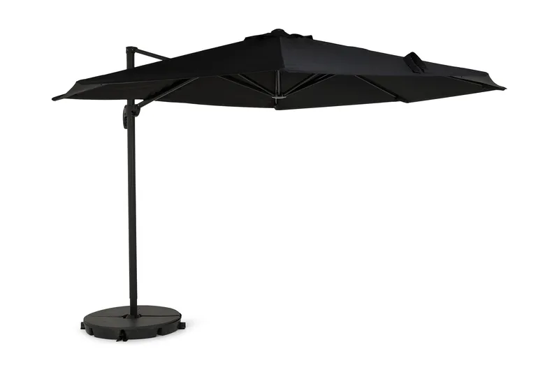 Aurinkovarjo Vienna Lyx 3,5 m - Musta - Puutarhakalusteet - Aurinkosuoja - Aurinkovarjo - Riippuva aurinkovarjo