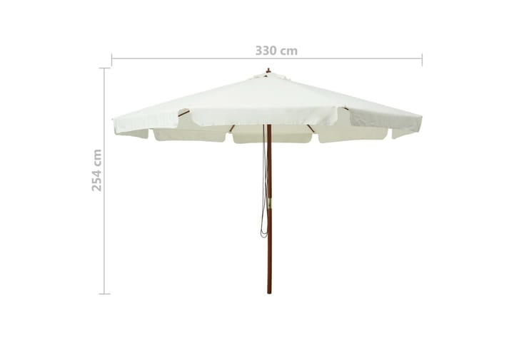 Aurinkovarjo puurunko 330 cm hiekanvalkoinen - Valkoinen - Aurinkovarjo