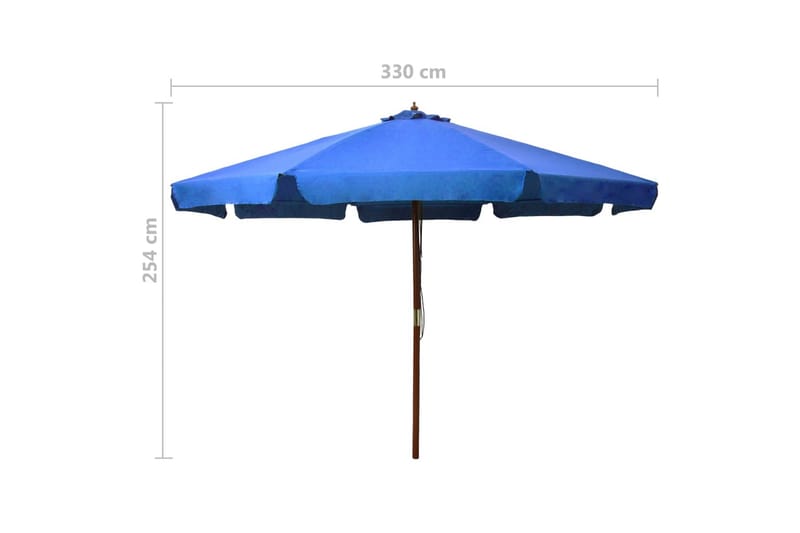 Aurinkovarjo puurunko 330 cm taivaansininen - Sininen - Puutarhakalusteet - Aurinkosuoja - Aurinkovarjo