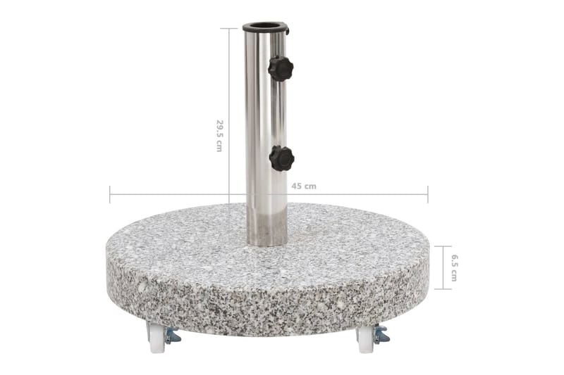 Aurinkovarjon alusta graniitti 30 kg pyöreä harmaa - Harmaa - Puutarhakalusteet - Aurinkosuoja - Aurinkovarjo - Aurinkovarjon jalka