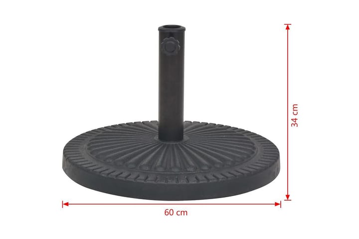 Aurinkovarjon Alusta Hartsi Pyöreä Musta 29 kg - Musta - Aurinkovarjon jalka