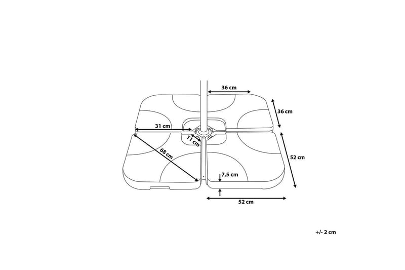 Aurinkovarjon Jalustapaino Sunny 52 cm 4 Kappaletta - Puutarhakalusteet - Aurinkosuoja - Aurinkovarjo - Aurinkovarjon jalka