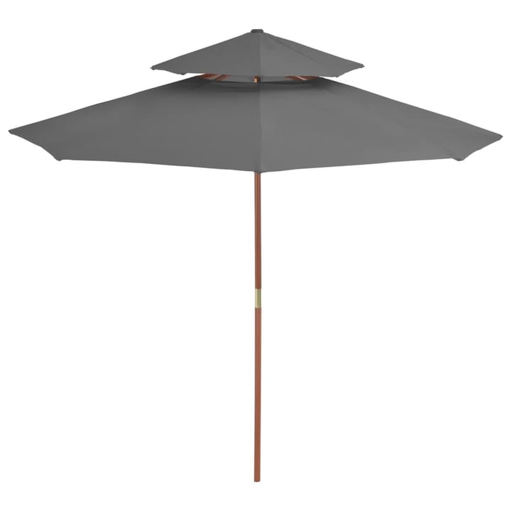 Kaksikerroksinen aurinkovarjo puurunko 270 cm antrasiitti - Antrasiitti - Aurinkovarjo