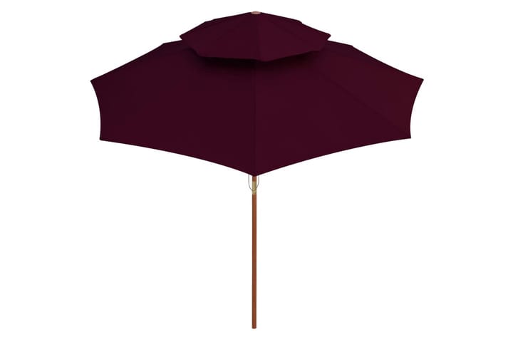 Kaksikerroksinen aurinkovarjo puurunko viininpunainen 270 cm - Aurinkovarjo