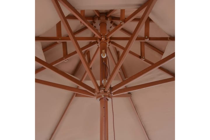 Kaksikerroksinen aurinkovarjo puurunko 270 cm harmaanruskea - Ruskea - Aurinkovarjo