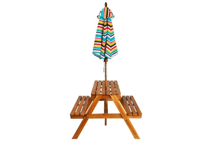 Lasten piknikpöytä aurinkovarjolla 79x90x60cm - Ruskea - Aurinkovarjo