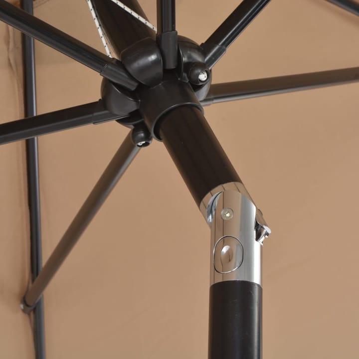 Aurinkovarjo metallirunko 300 cm harmaanruskea - Ruskea - Aurinkovarjo