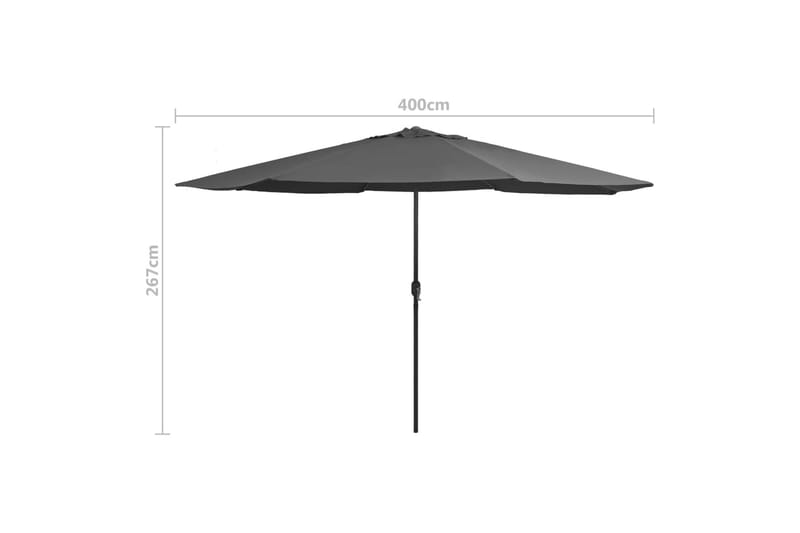 Aurinkovarjo metallirunko 400 cm antrasiitti - Antrasiitti - Puutarhakalusteet - Aurinkosuoja - Aurinkovarjo