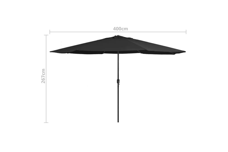 Aurinkovarjo metallirunko 400 cm musta - Musta - Puutarhakalusteet - Aurinkosuoja - Aurinkovarjo