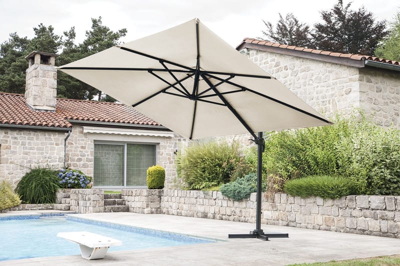 Miami Parasolli vapaasti seisova 3×3 m - Hiekka - Puutarhakalusteet - Aurinkosuoja - Aurinkovarjo - Riippuva aurinkovarjo