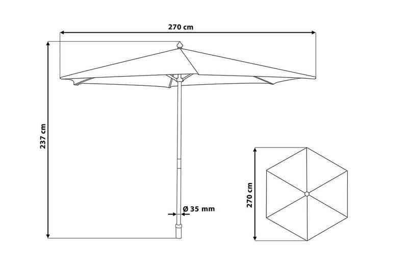 Päivänvarjo Toscana 237 cm - Puutarhakalusteet - Aurinkosuoja - Aurinkovarjo - Rantavarjo