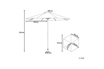 Päivänvarjo Toscana II 254 cm - Puutarhakalusteet - Aurinkosuoja - Aurinkovarjo