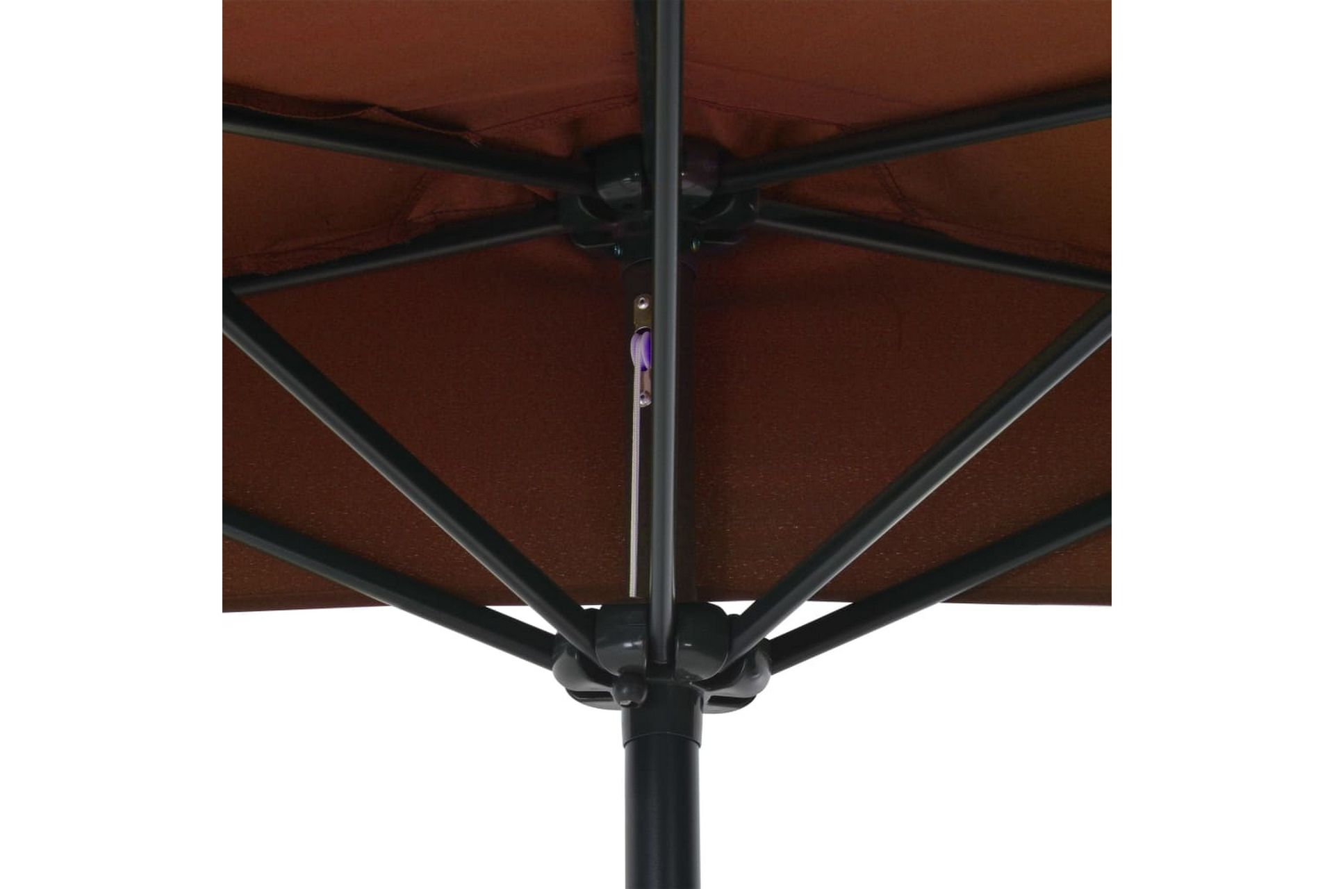 Aurinkovarjo alumiinitanko terrakotta 270x135x245 cm - Puutarhakalusteet - Aurinkosuoja - Aurinkovarjo - Parvekevarjo