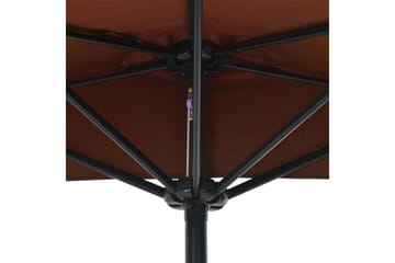 Aurinkovarjo alumiinitanko terrakotta 270x135x245 cm - Puutarhakalusteet - Aurinkosuoja - Aurinkovarjo - Parvekevarjo