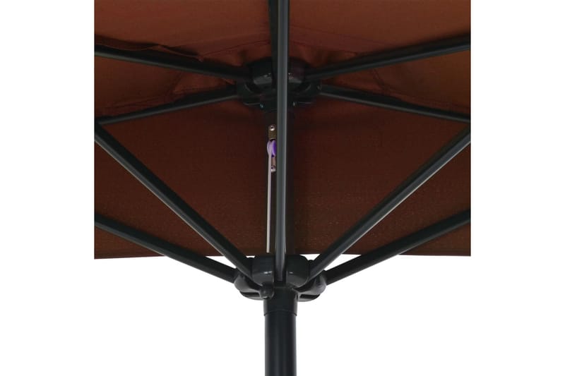 Aurinkovarjo alumiinitanko terrakotta 270x135x245 cm - Puutarhakalusteet - Aurinkosuoja - Aurinkovarjo - Parvekevarjo
