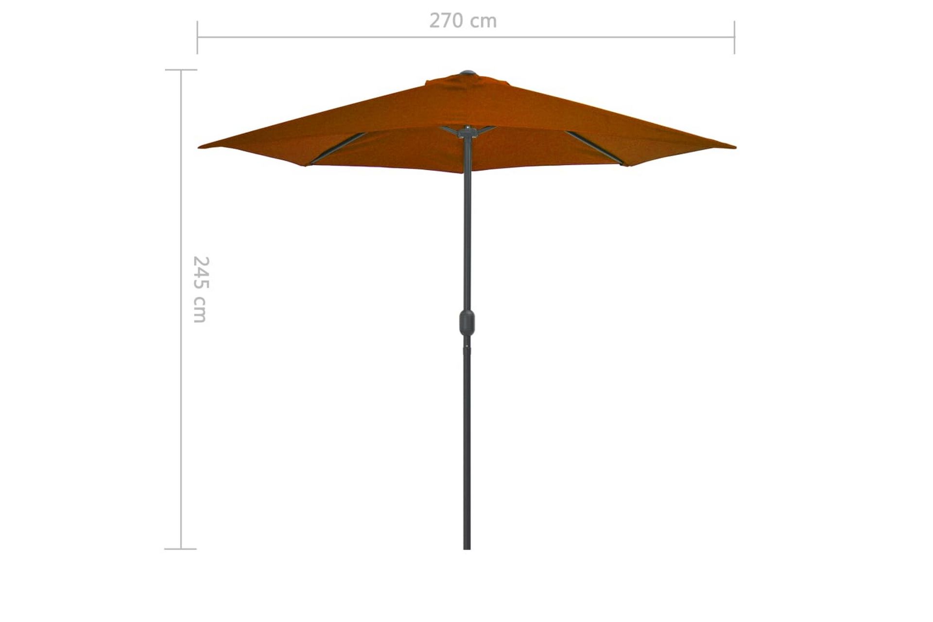 Aurinkovarjo alumiinitanko terrakotta 270x135x245 cm - Puutarhakalusteet - Aurinkosuoja - Aurinkovarjo - Parvekevarjo