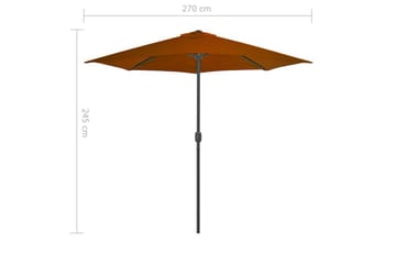 Aurinkovarjo alumiinitanko terrakotta 270x135x245 cm - Puutarhakalusteet - Aurinkosuoja - Aurinkovarjo - Parvekevarjo