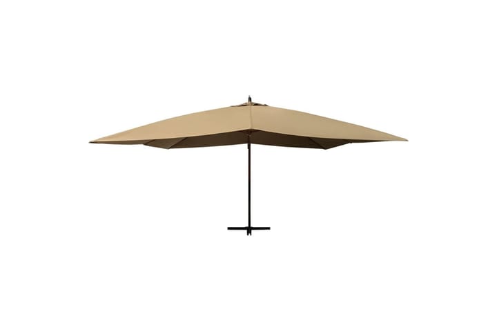 Riippuva aurinkovarjo puupylväällä 400x300 cm taupe - Taupe - Parvekevarjo