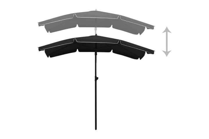 Puutarhan Aurinkovarjo tangolla 200x130 cm musta - Musta - Aurinkovarjo