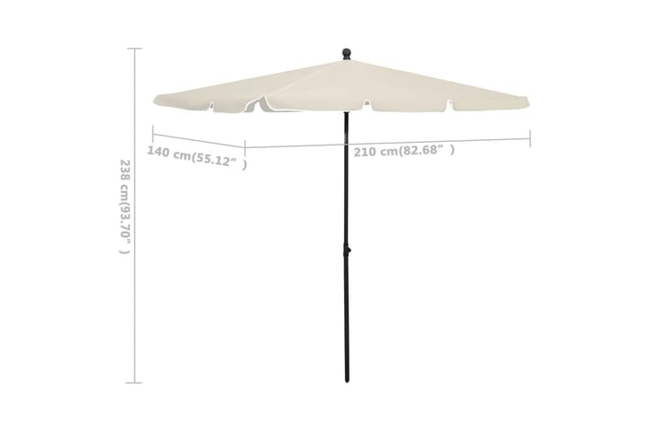 Puutarhan aurinkovarjo tangolla 210x140 cm hiekka - Kerma - Aurinkovarjo