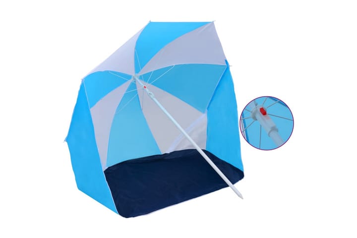 Rantavarjo suoja sininen ja valkoinen 180 cm kangas - Aurinkovarjo