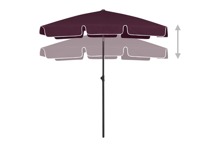 Rantavarjo viininpunainen 180x120 cm - Aurinkovarjo